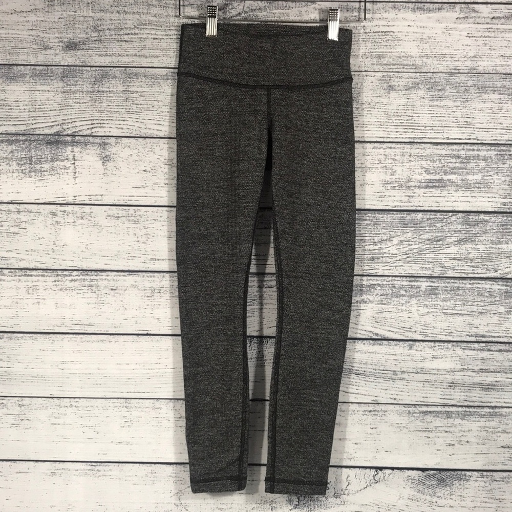 LULULEMON-Grey Herringbone Wunder Leggings